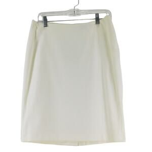 Anne Klein White Cotton Blend Lined Womens 6 Skirt